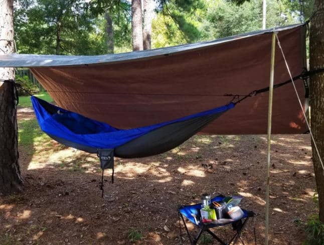Typical Hammock Camping setup